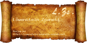 Löwenstein Zsanett névjegykártya