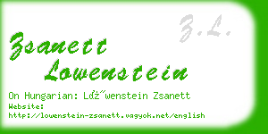 zsanett lowenstein business card